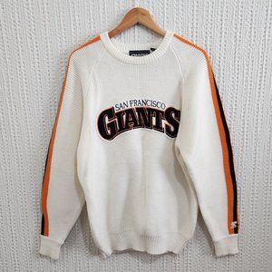 Vintage Starter San Francisco Giants Baseball Knit Ribbed Sweater Size Small